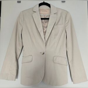 Beige Cotton Blazer Jacket